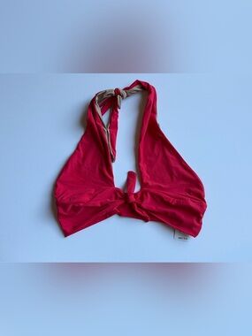 PQ Swim Avalon Red Halter Tie Bikini Top Small Sm S NWT